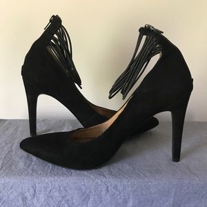 BCBG Paris, GUC, Black Suede Heels, Size 10